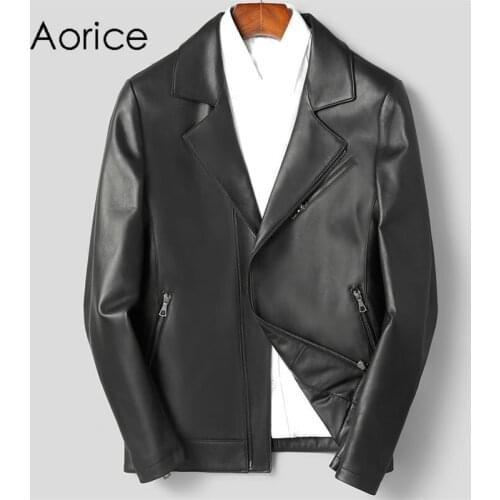 Aorice Men Genuine Sheep Skin Leather Jacket Coat Male Brand New Real Casual Leather & Suede Suit Jackets Coats MT171