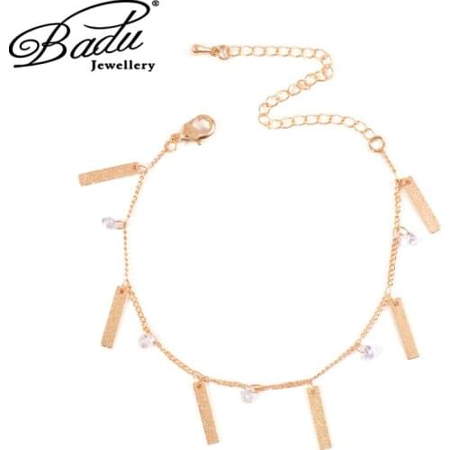 Badu Gold Stainless Steel Anklets For Women Beach Foot Jewelry Bracelets On The Leg Bohemia Women Summer Accessories Gift