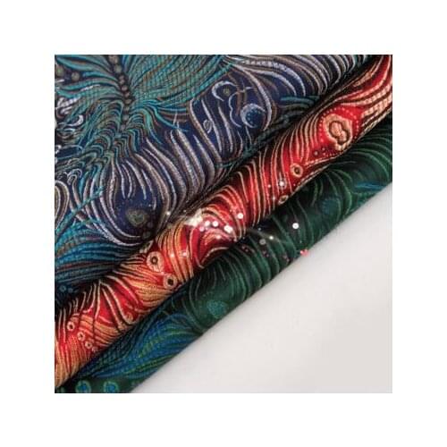 For Sewing Cheongsam and Kimono Material for DIY Pattern Fabric Flower Fabrics Brocade Jacquard Other Fabric Gold Silk Yarn Dyed