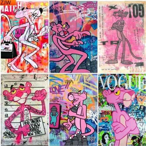Disney Cartoon Pink Panther Diamond Painting Diamond Inlaid Diamond Mosaic Diamond Embroidery Cross Stitch Kits Home Decoration