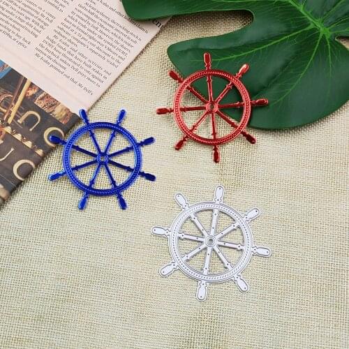 Rudder Metal Cutting Dies Ocean Ship Embossing Stencil For DIY Scrapbooking Photo Album Card Paper Embossing Craft 7.08x7.08cm