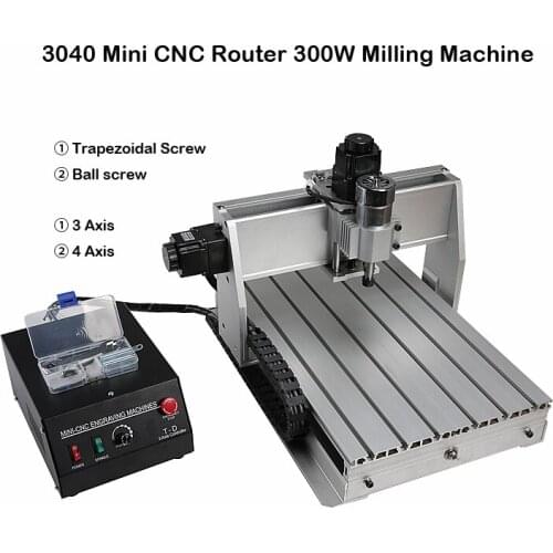 LY 3040 Mini CNC Router Engraver 300W Milling Machine with LPT Port for PCB/Wood 3 Axis/4 Axis for Optional