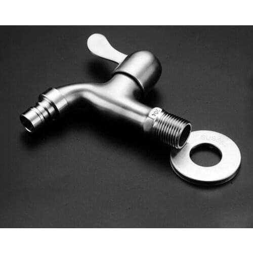Wall Mounted Washing Machine Faucet Stainless Steel G1/2 Quick Opening Singe Cold Water Bibcock Mop Pool Water Tap For Outdoor