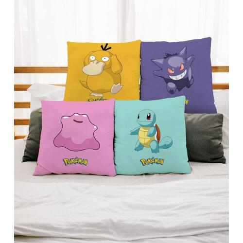 RULDGEE 45x45cm Cushion Cover Pikachu Plush Toys Anime Cartoon Pillow Cases Sofa Car Home Plush Lint Pillow Cover Gifts Toys