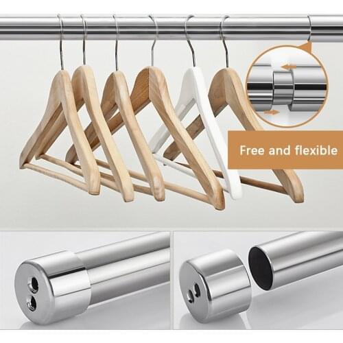 New Adjustable Spring Tension Rod Rail Stainless Steel Retractable Shower Curtains Wardrobe Fixed Hanging Rod For Clothes Towels