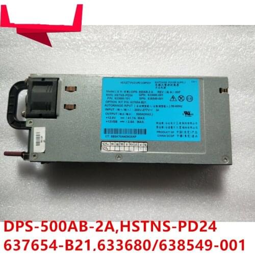 Almost New PSU For HP DL380 G7 G8 180 G6 G7 G8 500W Power Supply DPS-500AB-2 A HSTNS-PD24 637654-B21 633680-001 638549-001