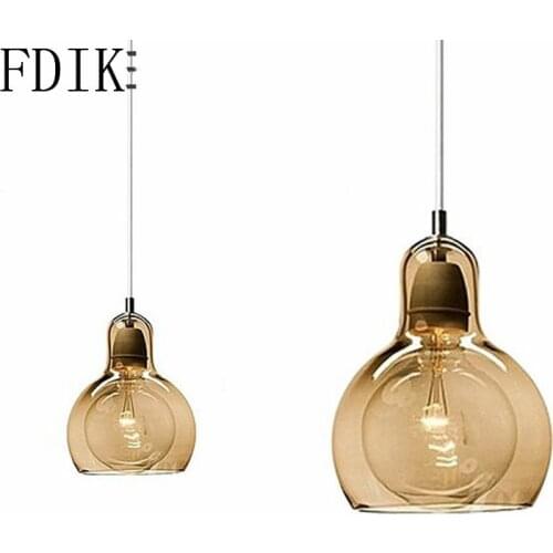 Nordic Simple Glass Pendant Lamp Modern Led Hanging Lights for Bedroom Dining Room Kitchen Home Decor Luminaire Suspension E27