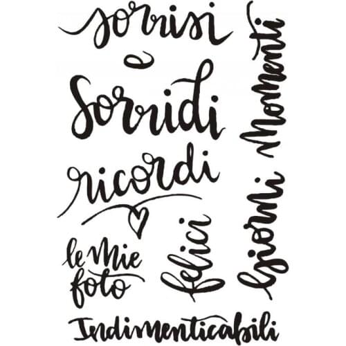 Italian words Transparent Clear Silicone Stamp/Seal for DIY scrapbooking/photo album Decorative clear stamp sheets A1234