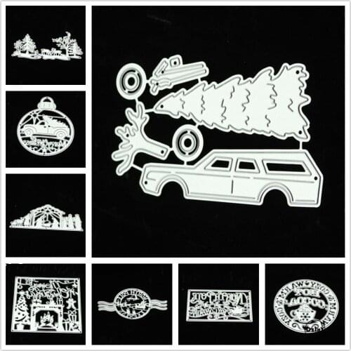 Christmas Elements Metal Cutting Dies DIY Scrapbooking Paper Photo Album Crafts Knife Mould Cards Blade Punch Stencils for Decor