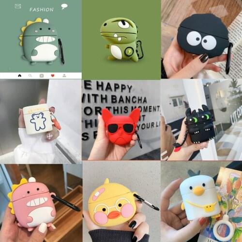 For xiaomi QCY T7 case lovely Mini cartoon /dinosaur dog pattern silicon Case For qcy t7 Cover funda