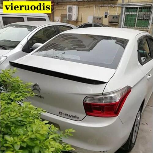 For Citroen C-Elysee Spoiler 2014-2017 ABS Plastic Unpainted Color Rear Roof Spoiler Wing Trunk Lip Boot Cover Car Styling