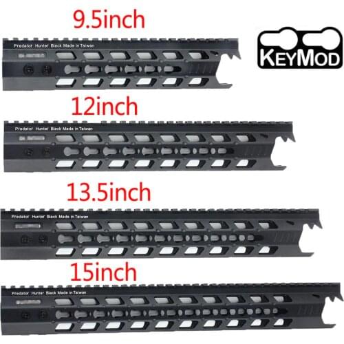 Tactical AR15 G&G CM16 KeyMod 9.5/12/13.5/15 Inch Free Float Handguard With Nut Picatinny Rail for Rifle Hunting Scope Mount