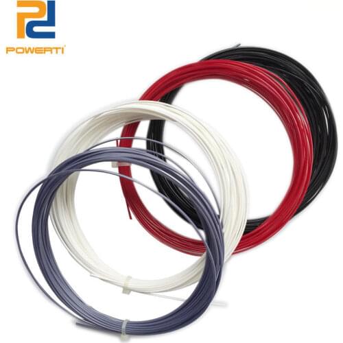 POWERTI 1.25mm Polyester Hexagonal Top-Spin Tennis String Twist Black Tennis Training Durable String 12m 6pcs/lot