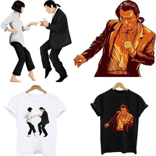 Pulp Fiction heat-sensitive patches stripes thermo stickers on clothes iron on transfers for clothing flower applique custom