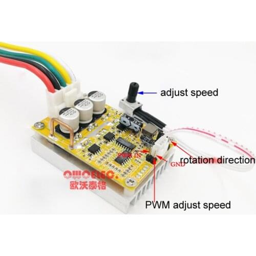 5-36V 350W BLDC Three-Phase Dc Brushless Without Hall sensiors Motor Controller Sensorless Brushless Motor Driver ZS-X11B