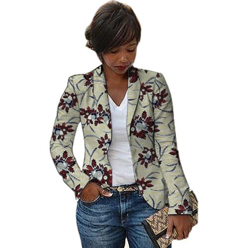 Women Retro African Blazer Fashion Print Patterns Female Suit Jacket For Ladies Custom Made African Clothes