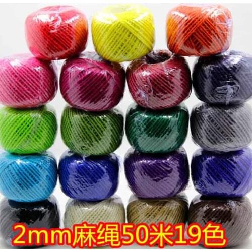 50M/roll 2mm Natural Burlap Hessian Jute Twine Cord Hemp Rope String Fit Dream Catcher Ring Decoration DIY Jewelry Findings