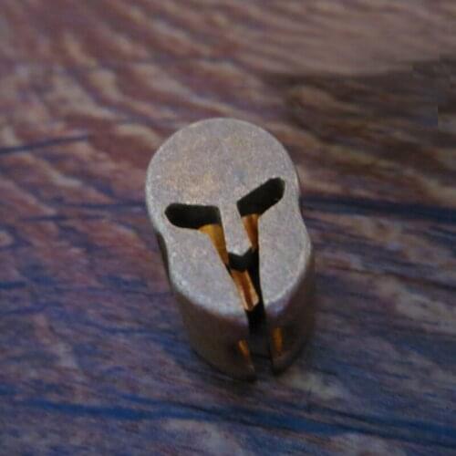 Vintage Helmet Brass Knife Beads Umbrella Rope Outdoor Knife Pendant EDC Paracord Accessory