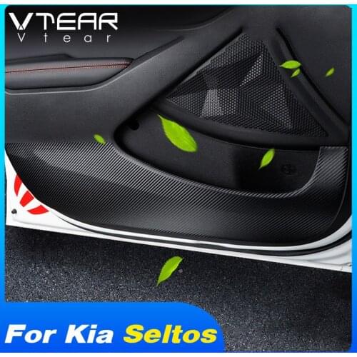 Vtear Car Door Anti-kick Cover Sticker Storage Box Mat Pu Interior Anti Scartch Pad Protection Accessories For Kia Seltos 2021
