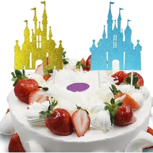 Castle Cake Cupcake Toppers Cake Flag Kids Birthday Party Cake Decoration Anniversaire Baby Shower Cake Supplies Sets