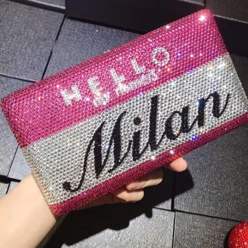 Women Diamond Letter bag Evening Purse Bolso Mujer Ladies Luxury Celebrity Party Bag Clutch Wedding Bridal purse wallet clutches