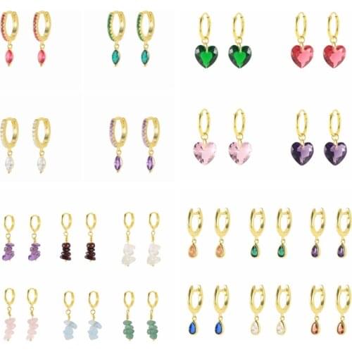 CANNER 925 Sterling Silver Colored Zircon Dangle Earrings for Women Fashion Piercing Circle Trending products 2021 pendientes