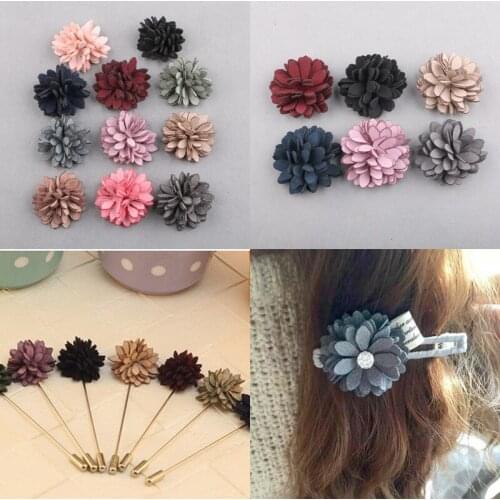 20pcs/lot mini Handmade Fabric Flower Hairpins For Women Girls Sweet 3D Floral Hair Accessories Beauty