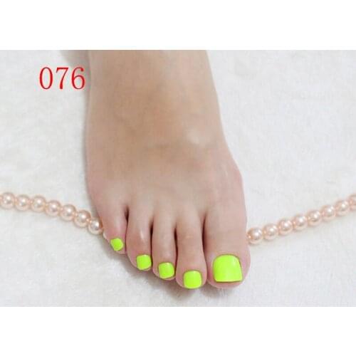 24PCS fashion design cute toes latest French style candy colorful fake toe fresh green #076