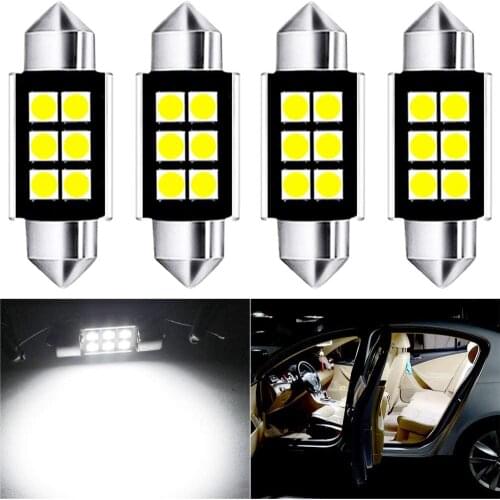4-Pack 41MM / 42MM LED Bulbs Xenon White 10V-24V CAN-Bus 211-2 569 578 Car Interior Dome Map Door Courtesy License Plate Light