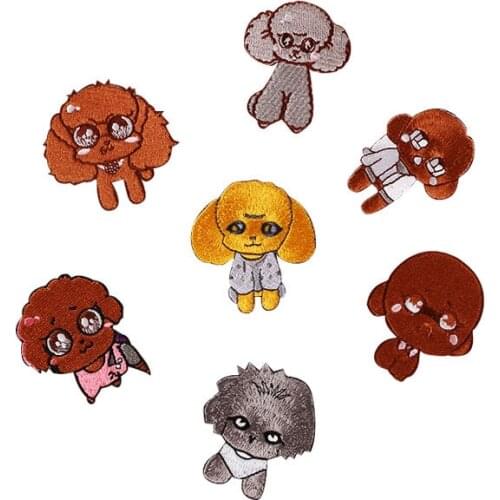 50pcs/lot Embroidery Patch Pet Dog Puppy Animal Sticker Clothing Decoration Backpack Sewing Accessories Diy Applique