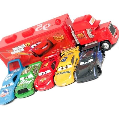 6PCS SET Disney Pixar Cars 3 2 1 Diecast McQueen Jackson Diecast Metal Alloy Model Cars Disney Car 1:55 Toy Kids Best Gift