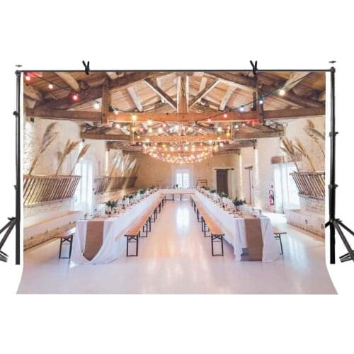 7x5ft Banquet Theme Backdrop Long Table Feast Theme Photography Background and Studio Photography Backdrop Props