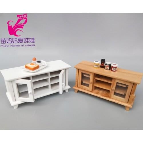 1/6 BJD doll house accessories diy furniture wood kitchen table cabinet for barbie blythe doll furniture ob11 accessories