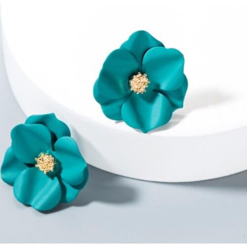 Free Shipping HER012 100 Pairs/lot 2.8 x 2.8 CM Alloy Floral Earrings Ear Nail Fashion Earrings Women Wearing Jewellery 5 color