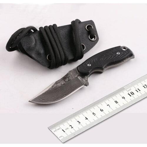 Free shipping High-end Damascus steel outdoor survival knife blade fixed tactical knife is very sharp knife delicate gift