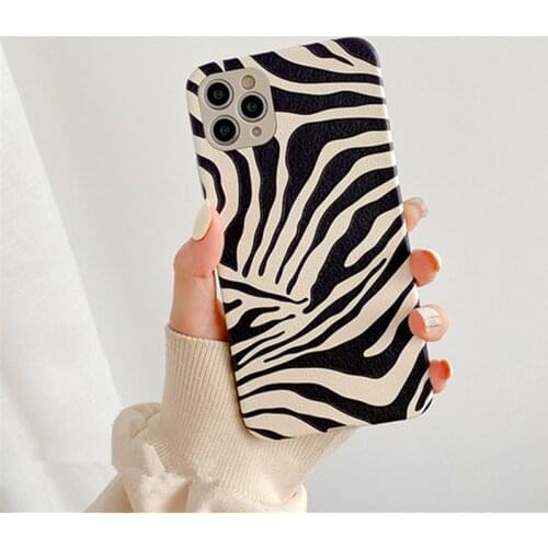 Cartoon Zebra Pattern Phone Case for IPhone 12 Pro Max 8 7 Plus X XR Xsmax Luxury Leather Leopard Shockproof 11 Pro Back Cover