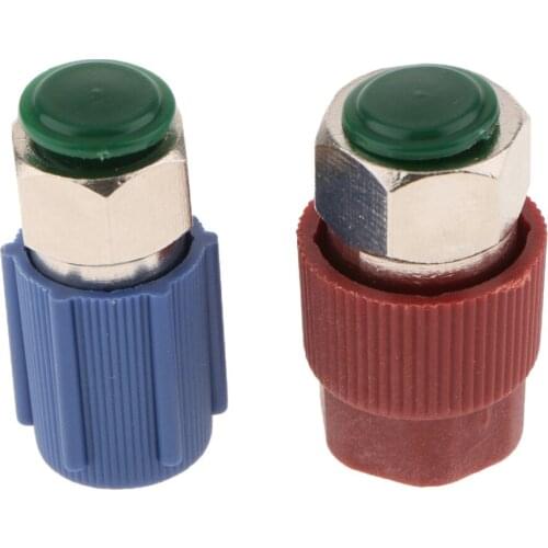 Two A/C Charging Port Adapters High Low Retrofit R12 to R134a Length: 35mm