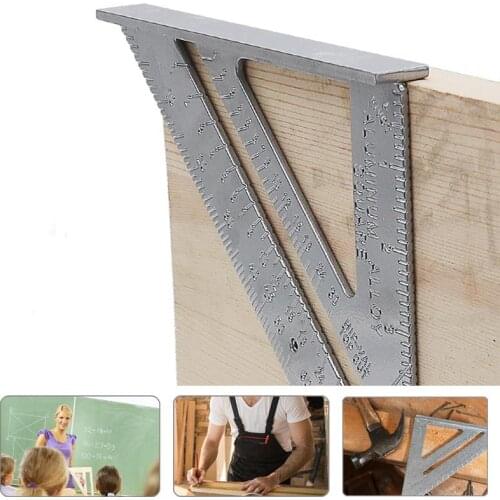 Measurement Tools Aluminum Alloy Carpenter Ruler Speed Square Protractor Miter Framing Tri-square Line Scriber Saw Guide