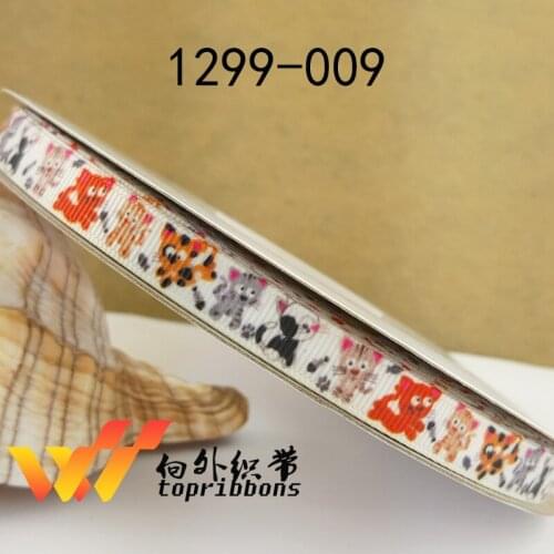 Dogs ribbon 50 yards 3/8" (9MM) printed grosgrain ribbon 1299-009