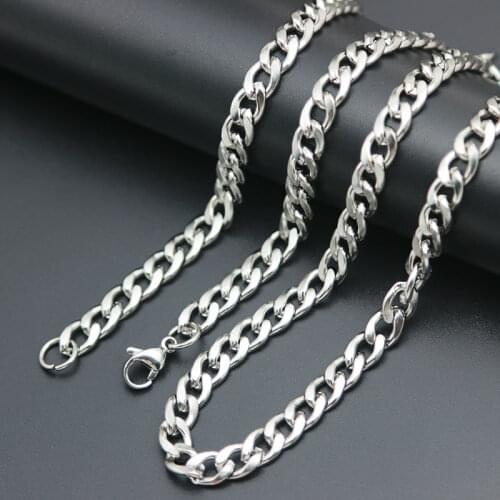 Fashion Boy Man Curb Cuban Link Chain Stainless Steel Mens Womens Bracelets Chains AMYA Jewelry for Men
