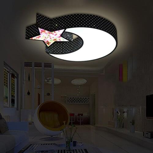 Cartoon moon star ceiling lamps child baby bedroom lights creative study living room decoration lighting