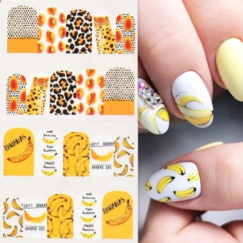 3Pcs Nail Sticker Self-adhesive Long-lasting Multi-functional Avocado Strawberry Kiwi 3D Nail Sticker for Girl