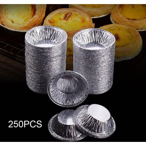 250 Pcs Disposable Aluminum Foil Cups Baking Muffin Cupcake Tin Mold Egg Tart Mould Egg Tart Shell Baking Tools Re