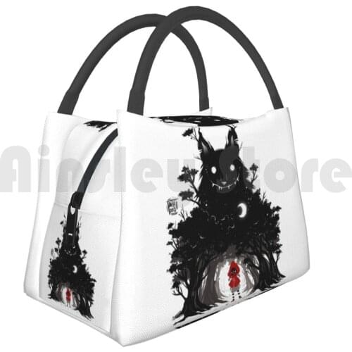 Portable Insulation Bag Creepy Red Hood Little Red Little Red Riding Hood Hood Red Cappuccetto Rosso Creepy Horror