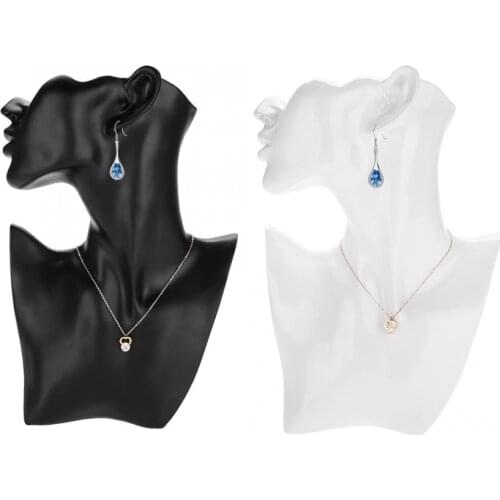 Portable Necklace Earring Holder Mannequin Head Bust Stand Model Shop Jewelry Display Rack For Necklace & Earring Display