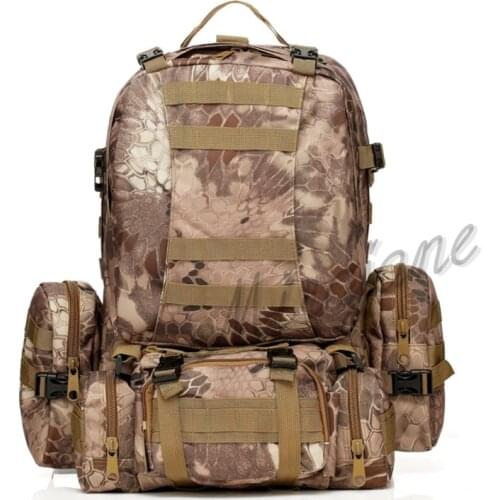 50L Kryptek Sand Color Outdoor Camouflage Large Rucksack Mountaineering Hiking Fishing Bag Camo Military Tactical Shoulder Bag
