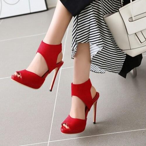 Sandalias mujer 2020 women Platform 12cm high heels fish mouth Wedding Party shoes ladies Sexy Pumps plus size 30- 50 YM-565