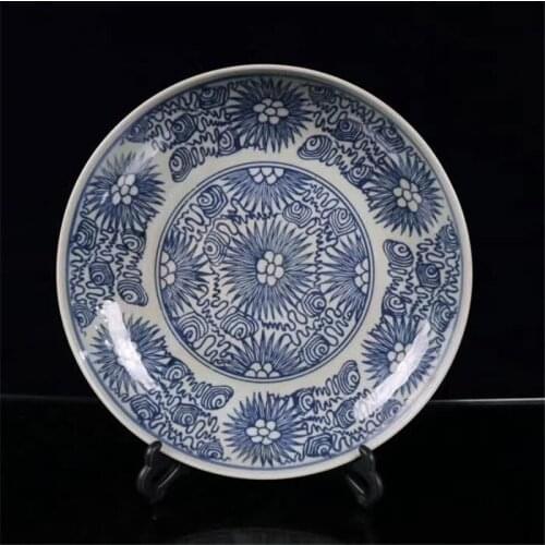 Blue And White Porcelain Flower Pattern Chinese Porcelain Plate Fruit Plate Decoration Beautiful Ornamental Plate Gift