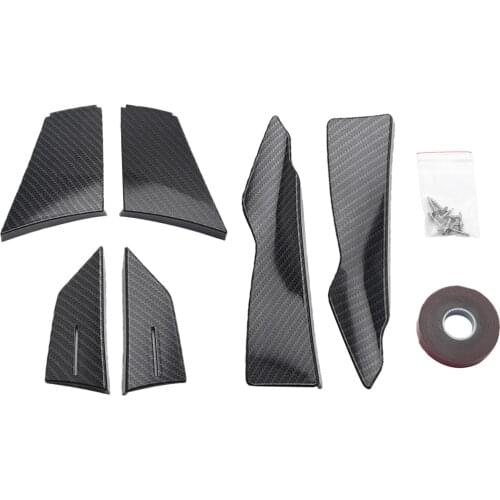 Front Bumper Splitter for BMW F80 M3 F82 M4 Coupe Real Moulding Upper Spoiler Winglets Vents Cover Flaps (Carbon Fiber Pattern)