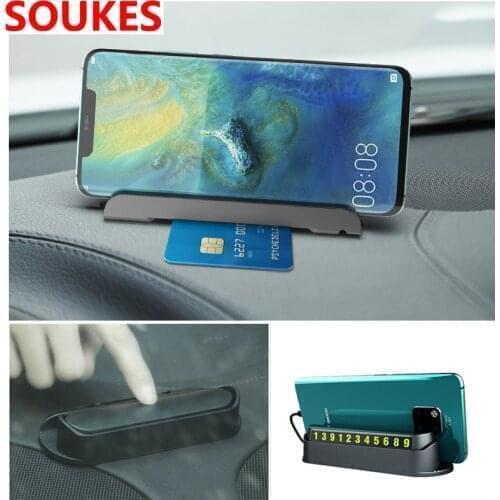 Luminous Car Temporary Parking Card Phone Holder For Skoda Octavia A5 A7 Kodiaq Superb 2 Rapid Fabia 1 Porsche 911 Cayenne Macan